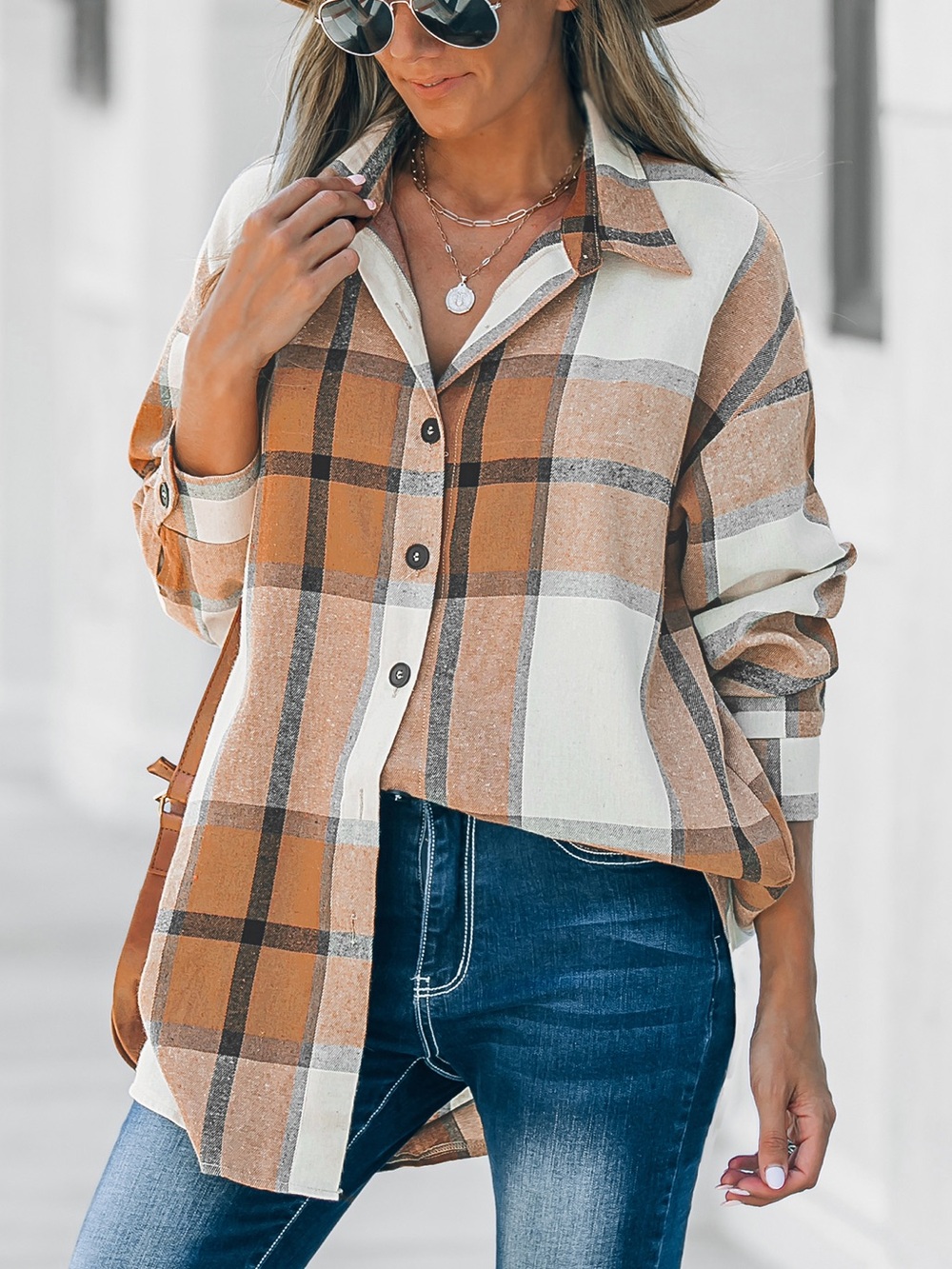 Cupshe Adaline Plaid Oversized Shirt. Size M